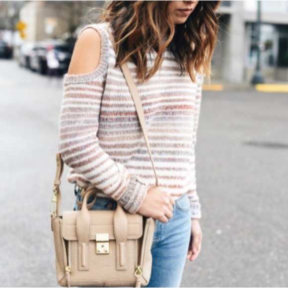 Rebecca Minkoff Page stripe cold shoulder sweater size large - Picture 6 of 14